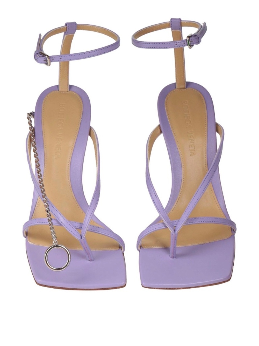 Bottega Veneta Purple Chain Trimmed Lounge Leather Sandal 7.5 NWT